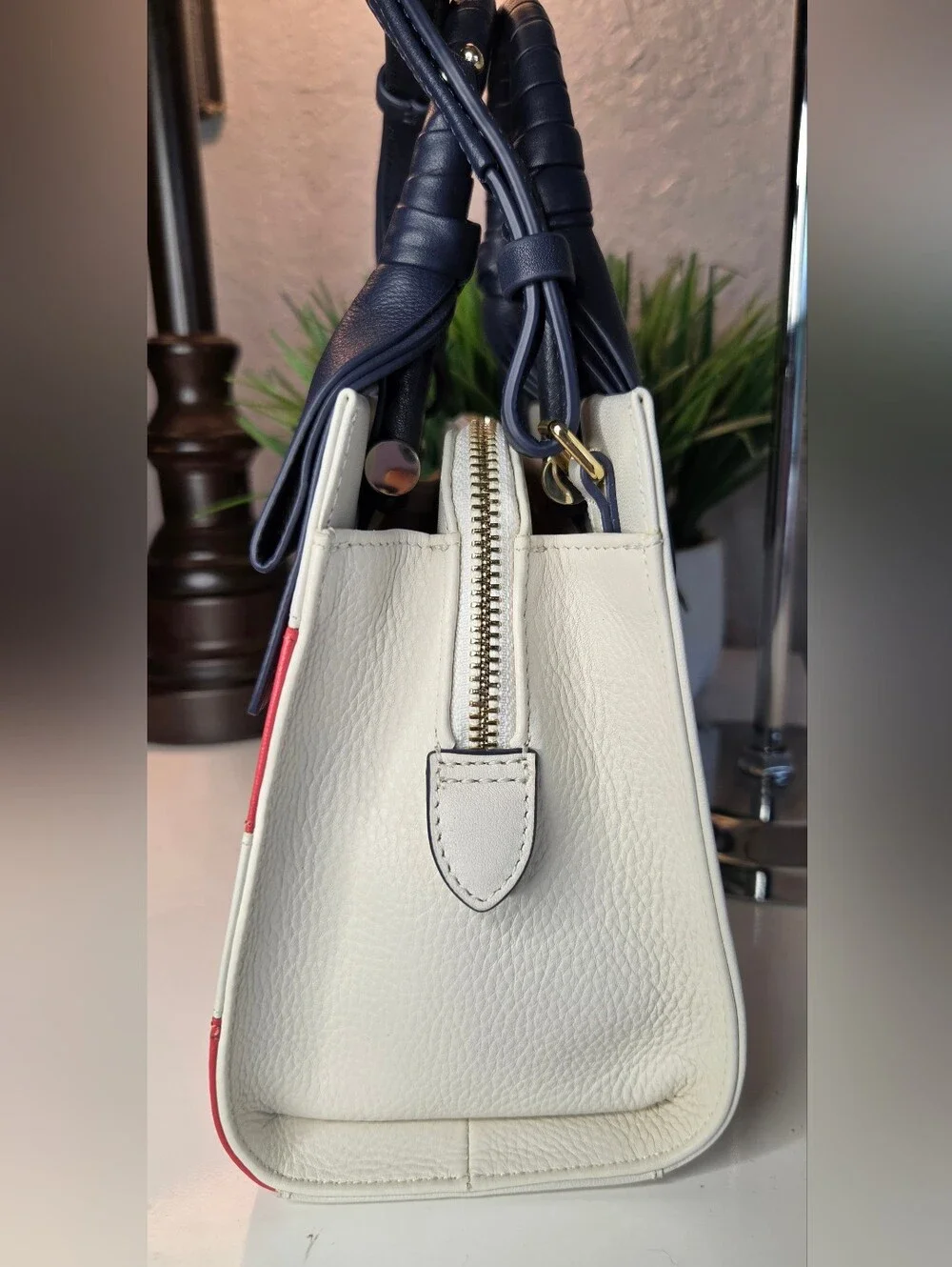 Radley London Finch Lane Stripe Leather Small Grab Crossbody Satchel